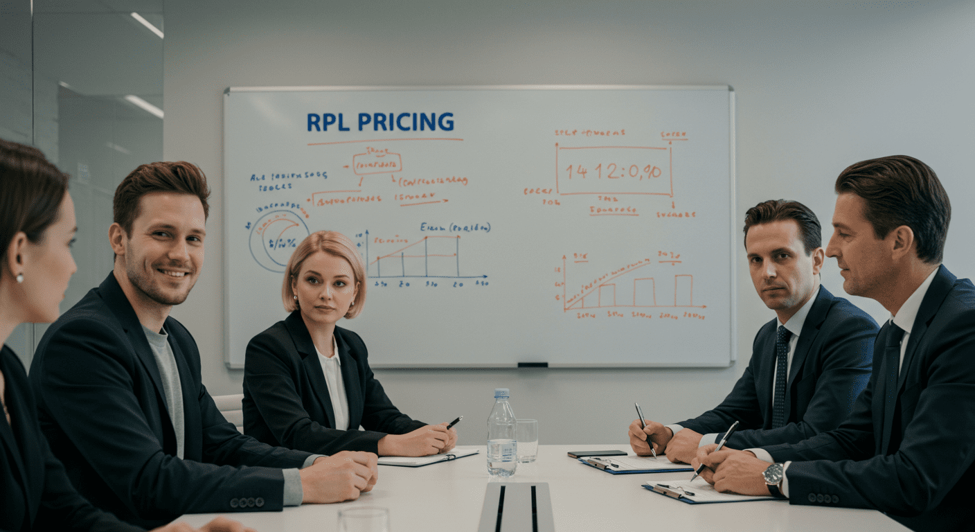 Professional meeting discussing RPL pricing