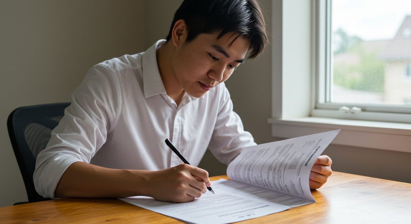 a student applying for scholarship